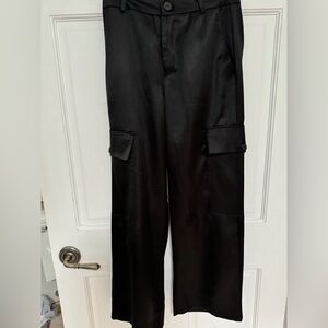 Women’s Black Silk Cargo Pants